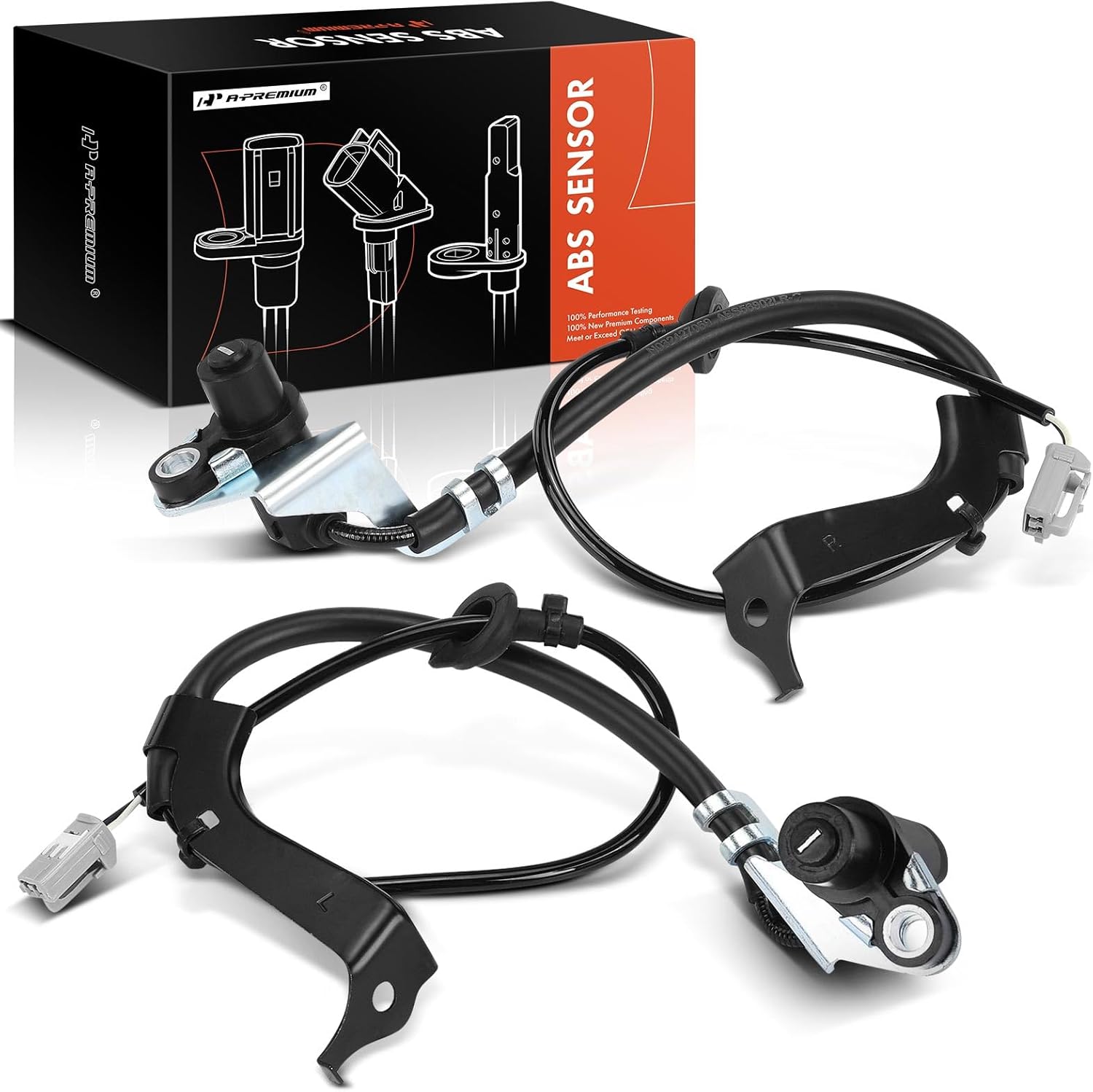 A-Premium ABS Wheel Speed Sensor Compatible with Toyota Models - Sienna 2004-2010, AWD - Rear Driver and Passenger Side, 2-PC Set, Replace# 8954608010, 8954508010