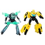 EarthSpark Cyber-Combiner Bumblebee and Mo Malto Robot Action Figures, Interactive Toys for Boys and Girls Ages 6 and Up