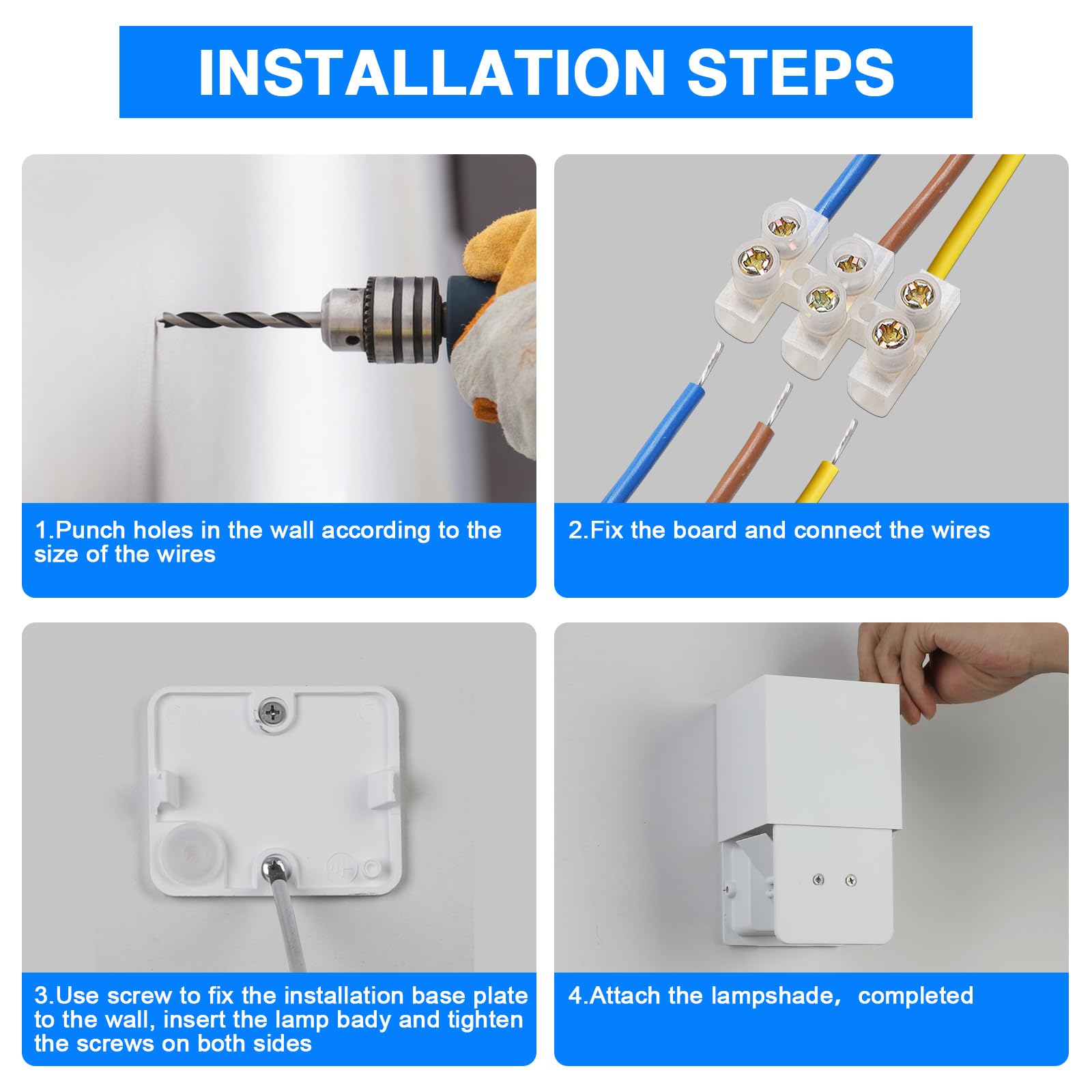 ERWEY 2 pezzi Lampada da parete a LED bianco caldo 12W Lampade da parete impermeabili con angolo di emissione regolabile IP54 Illuminazione a LED da parete per interni ed esterni, bianco