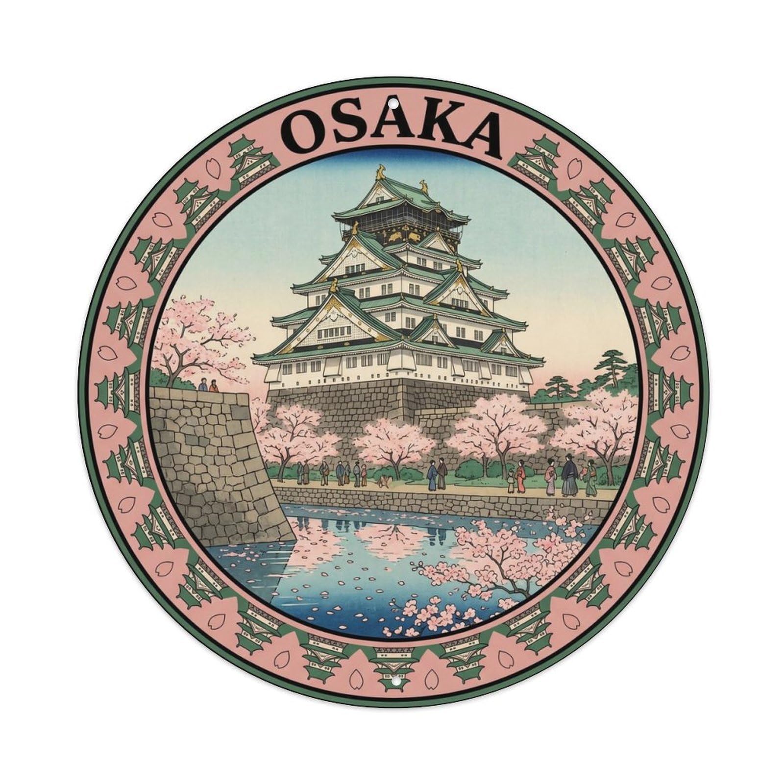 Osaka Castle Cherry Blossom Moat Travel Festival Metal Tin Sign