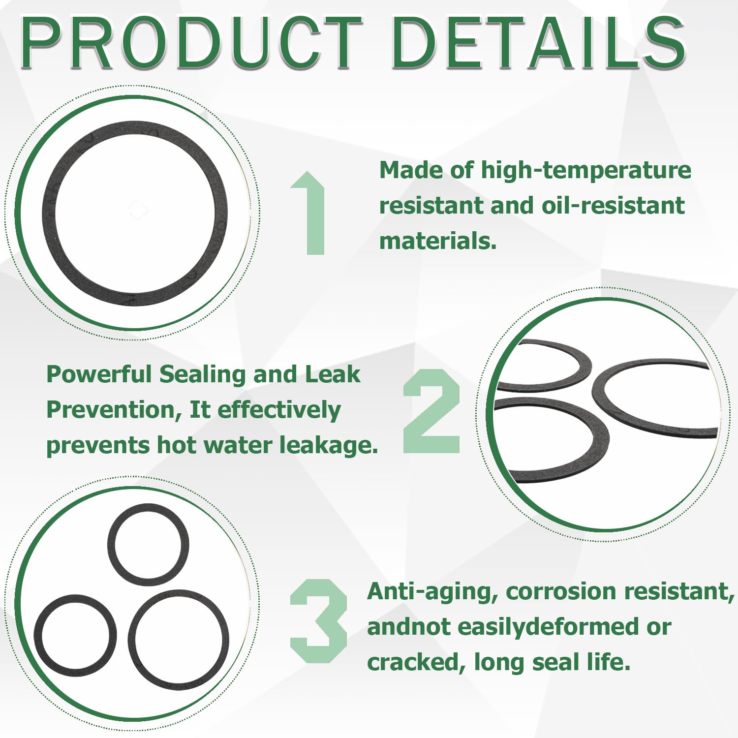 Oil pan Drain Plug Gasket and 2 Hydraulic Pump Drain gaskets, Replacement Part Numbers: 8N7011, 8N6734. Compatible with Ford 9N 2N 8N.