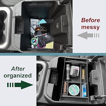 PIMCAR Center Console Organizer for 2019-2022 Chevy Silverado 1500/GMC Sierra 1500 & 2020-2023 Silverado/Sierra 2500HD/3500HD | Full Console Bucket Seats Only | Black Interior Trim Accessory