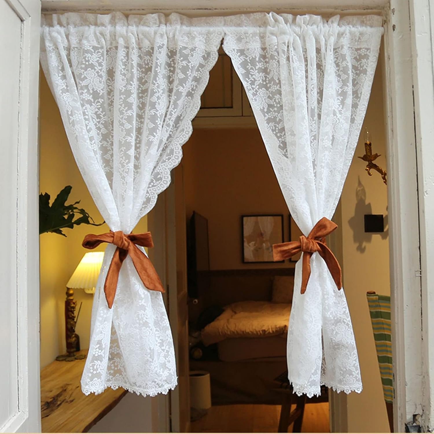 Lot De 5 Rideaux Vintage Légers à Fleurs Multicolores + Attaches : Un Souffle De Fraîcheur Rétro