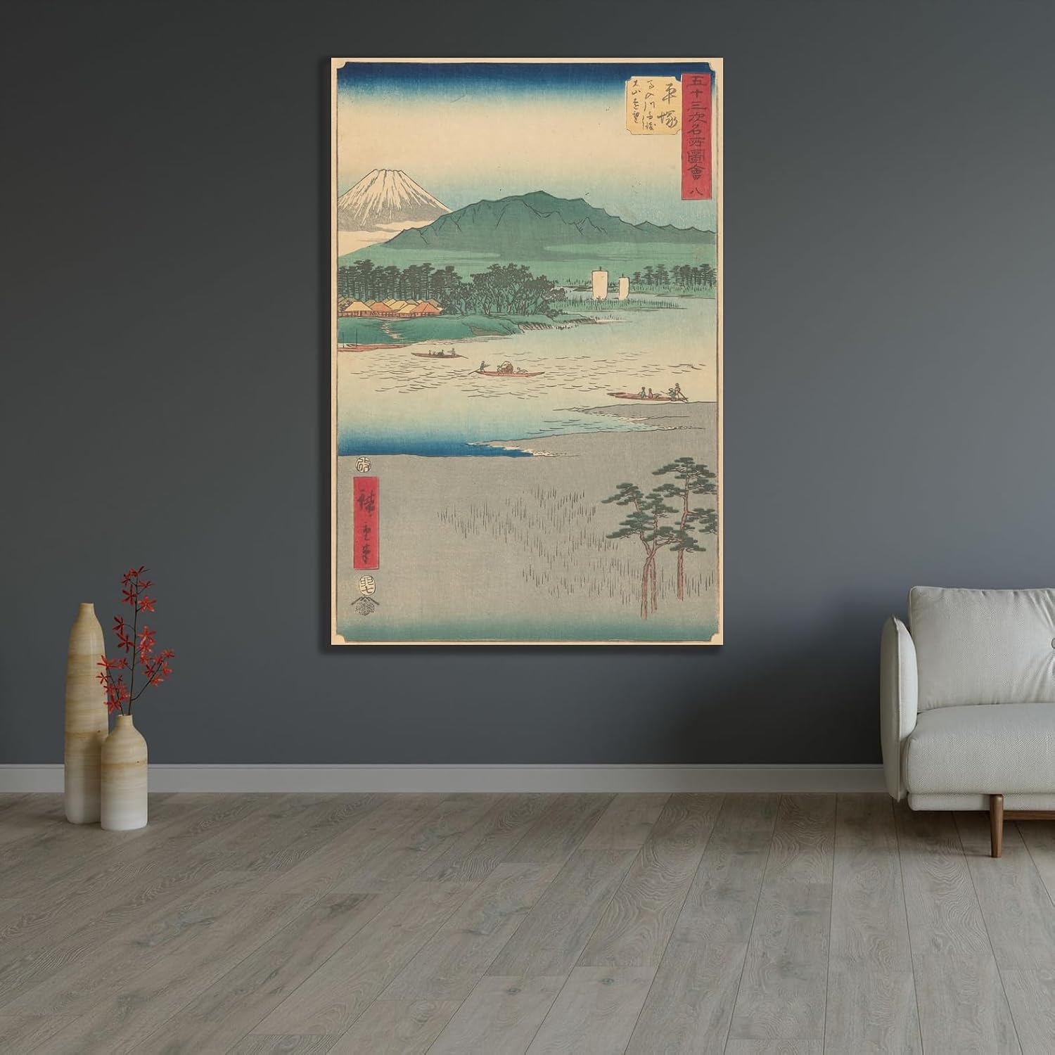 ArtDirect Hiratsuka (1855) Unframed Art Print Giclee Poster by Andō Hiroshige - Ready for Framing with Customization Sizes 7x10, 9x14, 13x20, 24x36, 32x48 and 40x60 inches