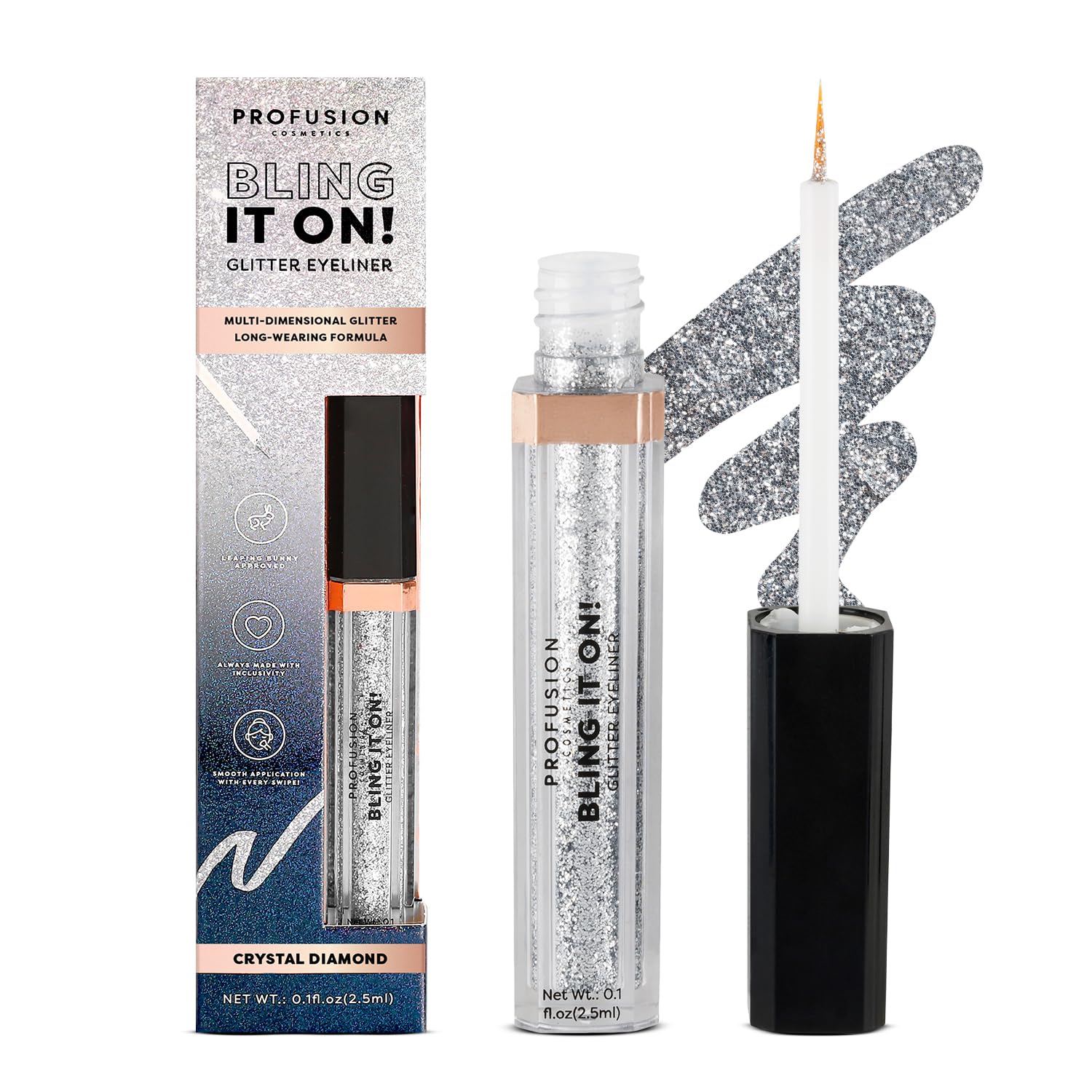 Profusion Cosmetics Glitter Eyeliner Adds Shimmering Golden Star Hue for Festive Party Look, Raise Your Eye Look with Glamorous Glint at Every Step, Premium Beauty Tool for Eye Catching Look