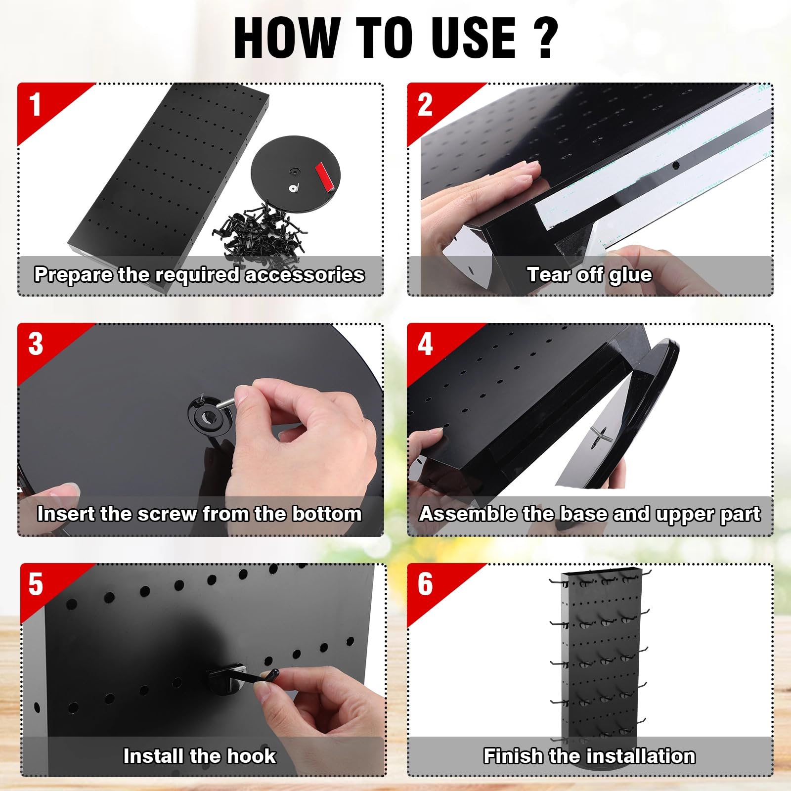 Amazon.com: Rotating Display Stand Pegboard Display Rack