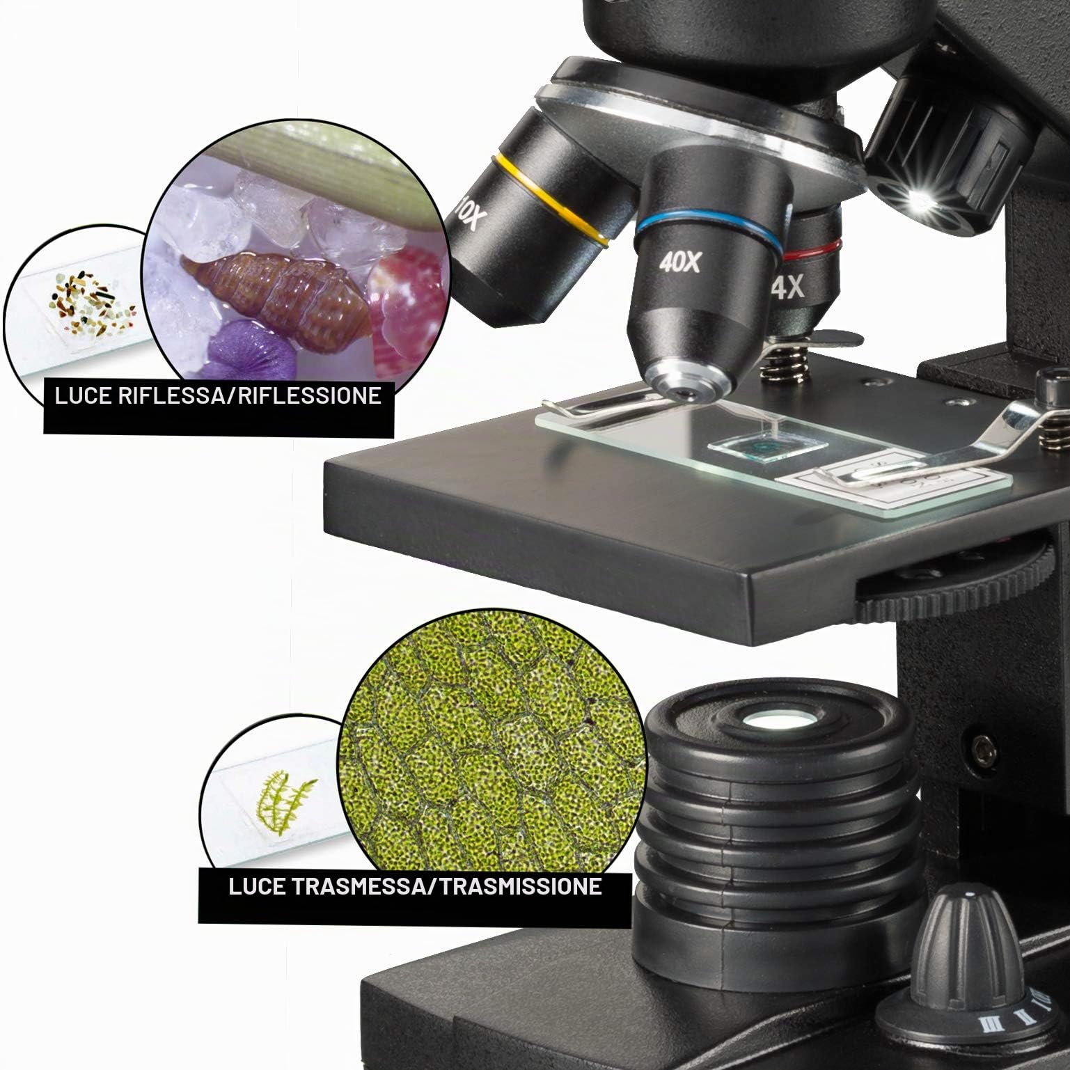 National Geographic 9039001 Microscopio 40X -1280X Con Supporto Per Smartphone