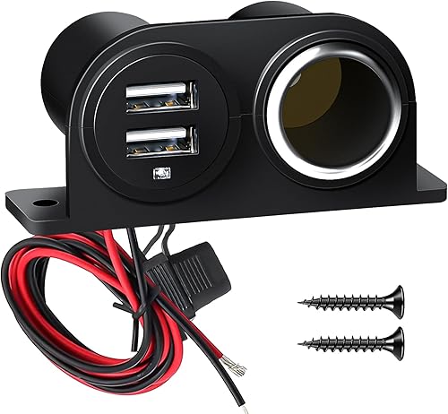 Miniatura 8 de Enchufe para encendedor de cigarrillos para automóvil con fusible de cuchilla, 2 enchufes, divisor de encendedor de cigarrillos de 12 V, enchufe