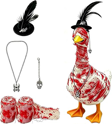 4 Pcs Halloween Porch Goose Outfit, Mummy Costume for 23 Inch Goose Statues