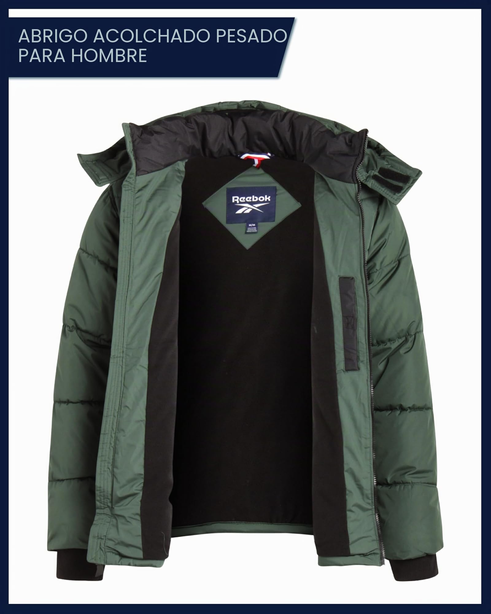 Reebok M Rbk Heavy Puffr V4 chamarra Loden Hombre (Pack de 1)