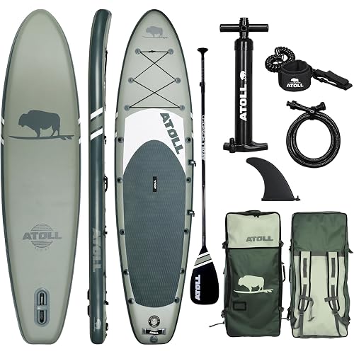 Atoll New Cove 11ft Inflatable Paddle Board, Stand Up SUP for Adults with Paddle Included, Backpack & Accessories, Premium Lightweight iSUP, All-Around 32in Wide Board