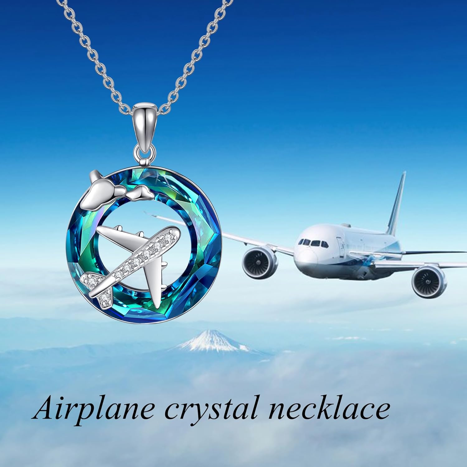 MONGAS Crystal Necklace Music/Astronaut/Fairy/Airplane/Cello/Dog Cat/Unicorn Necklace Sterling Silver Music/Astronaut/Fairy/Airplane/Cello/Dog Cat/Unicorn Jewelry for Women - Image 6