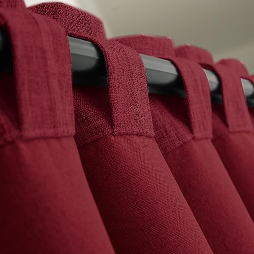 Miniatura 6 de INLINAS Cortinas opacas de lino con textura de nudos de bambú, 100% bloqueo de luz, reducción de ruido y aislamiento térmico, tela de triple capa,