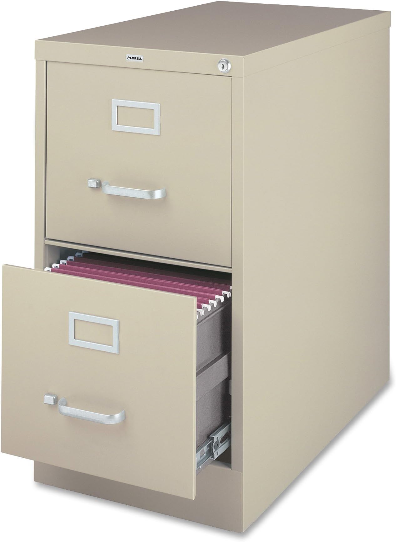 Lorell 2-Drawer Vertical File with Lock, 15 by 26-1/2 by 28-3/8-Inch, Putty