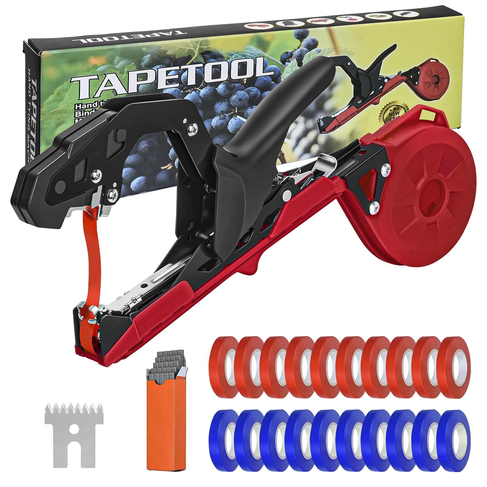 Legatrice per Piante Vigneto Pomodori Set Attrezzi Giardinaggio Orto Pinza Macchina per Legare Piante Tying Macchina Strumento Nastro a Mano per Legare Fiori Verdura Vigneto Attrezzo Giardino