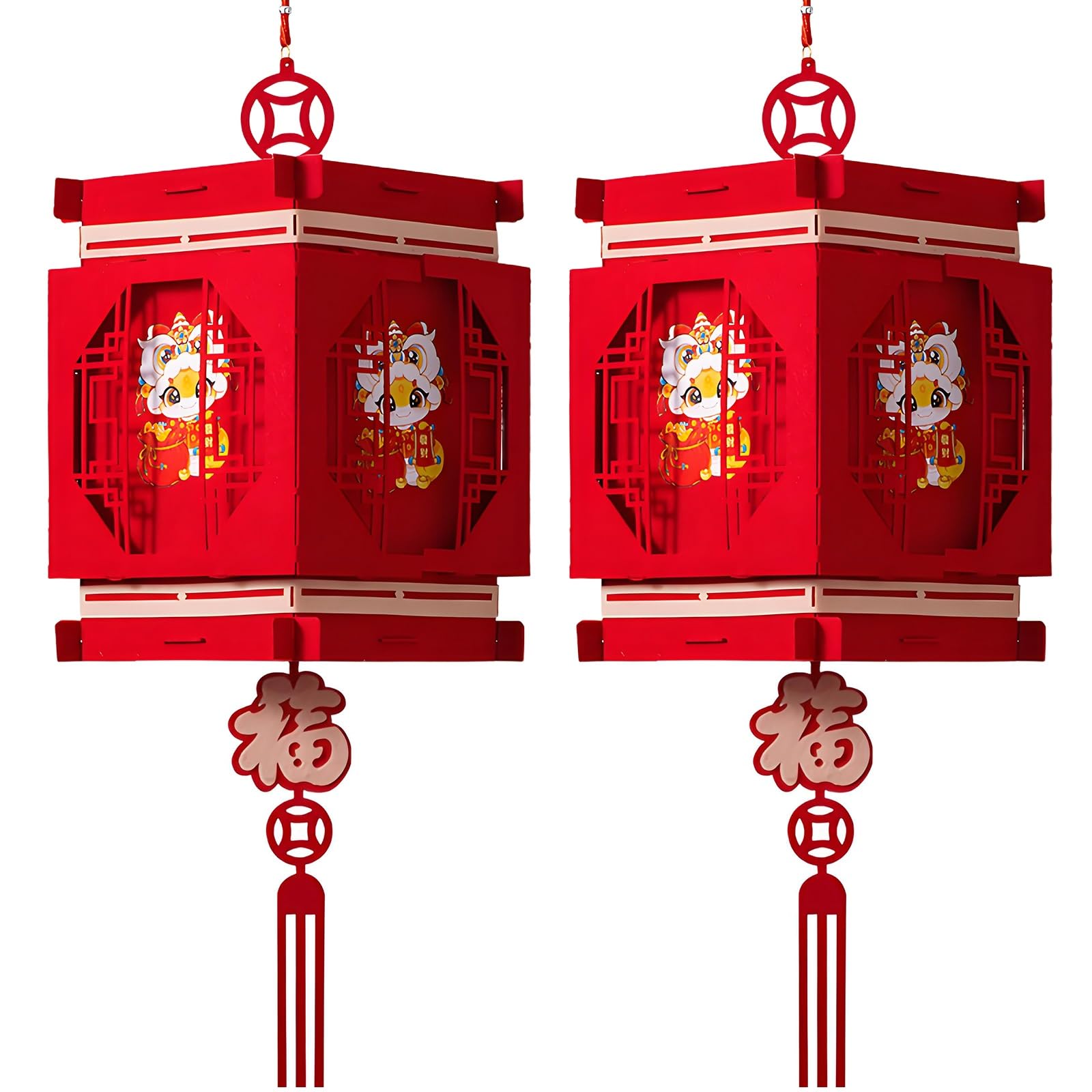 SBZIOJHDR Chinese-style lanterns, Chinese Snake Year Lanterns, Exquisite Hanging Lucky Lantern, Party Decorations(D)