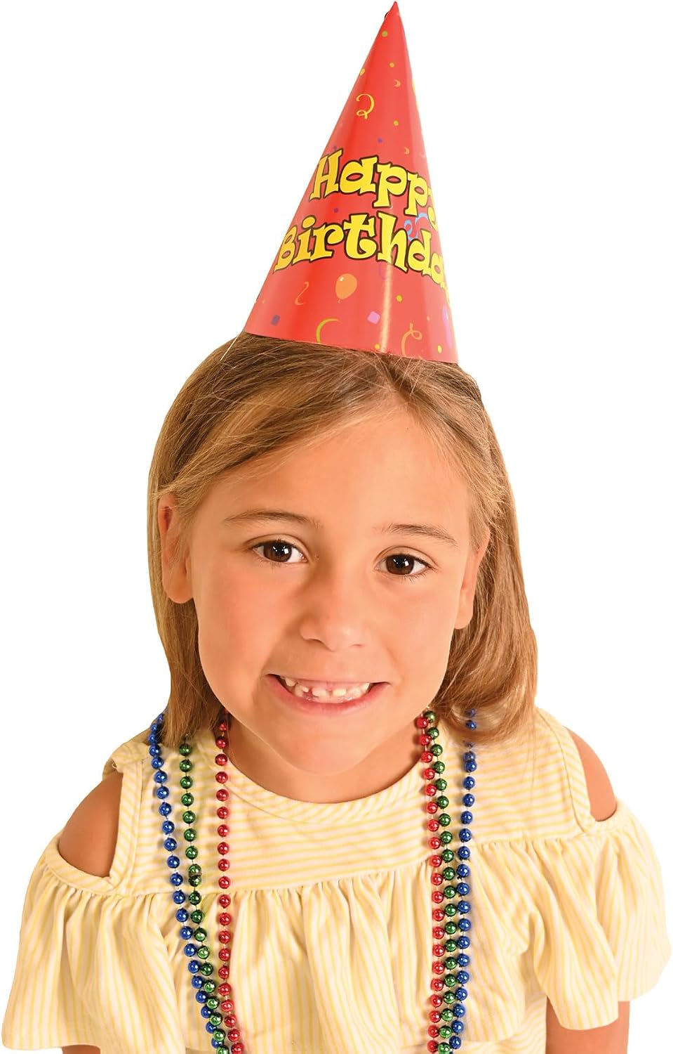 Beistle 144 Piece Balloons & Confetti Print Paper Happy Birthday Cone Hats Party Favors