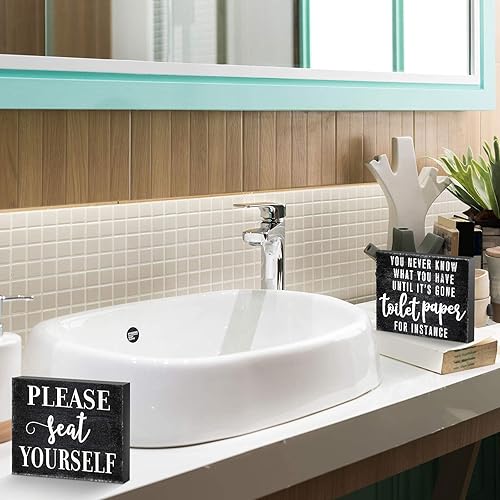 Miniatura 7 de Cartel de papel higiénico con texto en inglés "Please Seat Yourself Humor Toilet Box Decor You Never Know What You Have Until It's Gone" (2