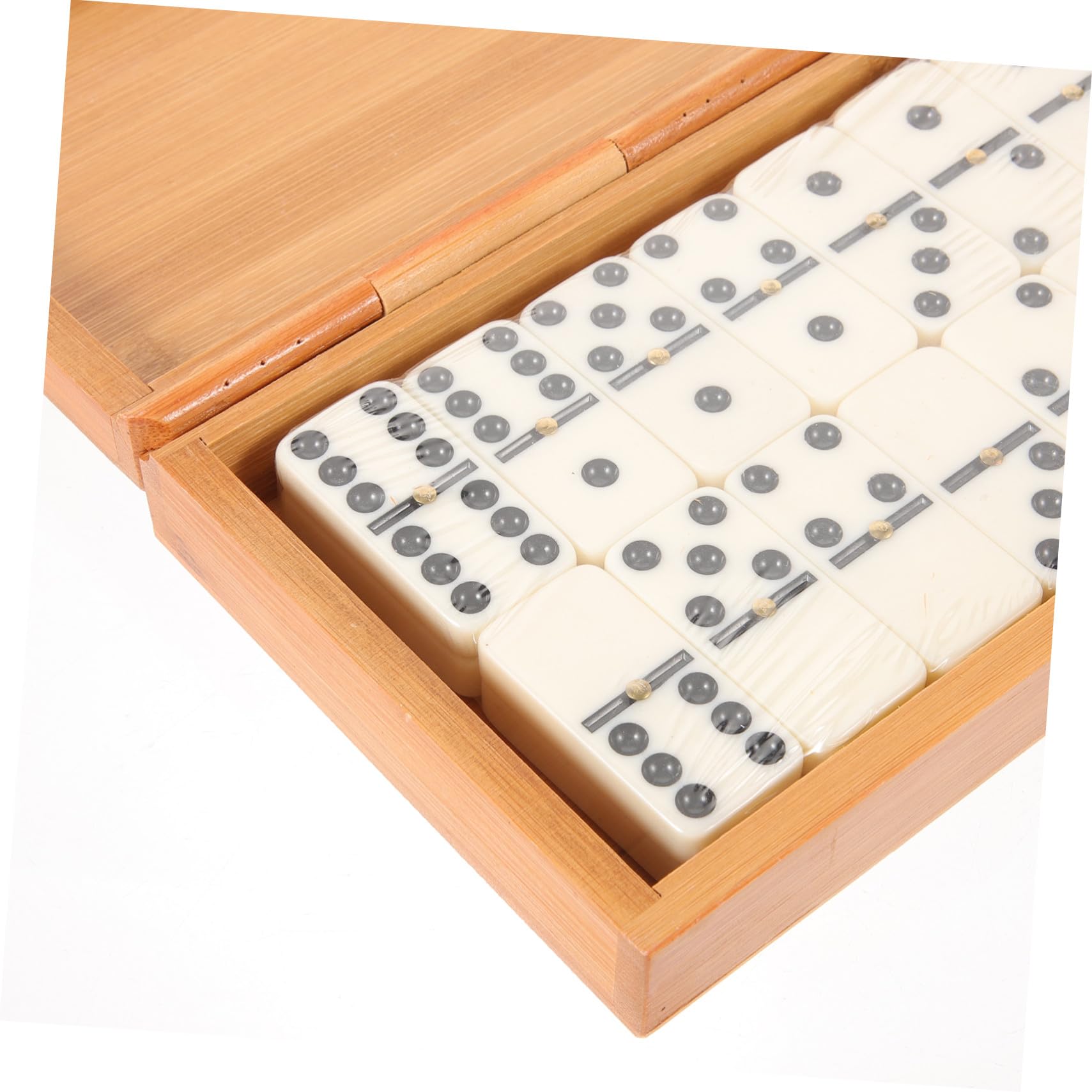 ORFOFE Jeu De Dominos Classique en Bois Bambou Boîte Coulissante Jeu De Dominos Éducatif pour Adultes Et Garçon Et Filles Coffret Vintage pour Soirées en Famille Et Loisirs