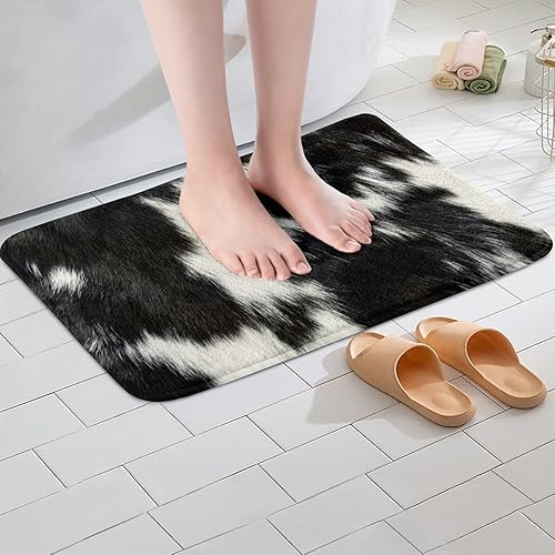 Miniatura 5 de Tapete absorbente de piel de vaca, piel de vaca lechera, antideslizante, para casa de campo, microfibra de vaca, decoración de habitación, piel de