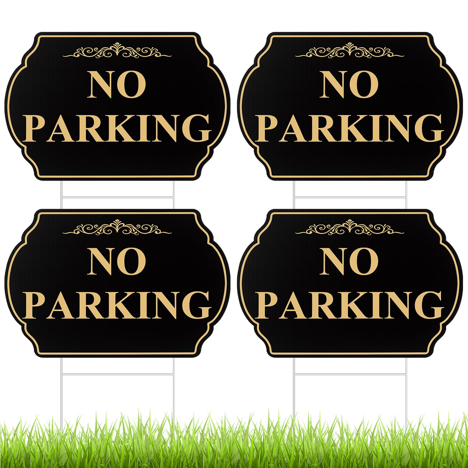 Panneau No Parking imperméable avec piquet métallique pour allée et jardin