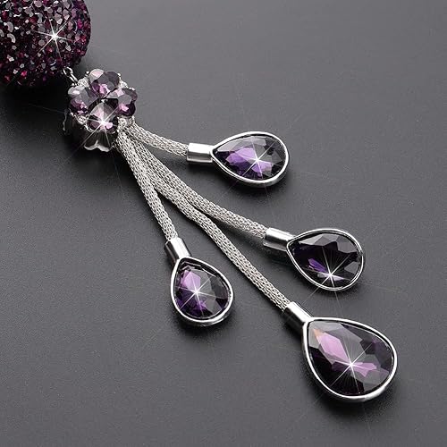 Miniatura 4 de OTOSTAR Bola de cristal brillante y gotas accesorios para colgar en el automóvil, para espejo retrovisor del automóvil, adorno interior para