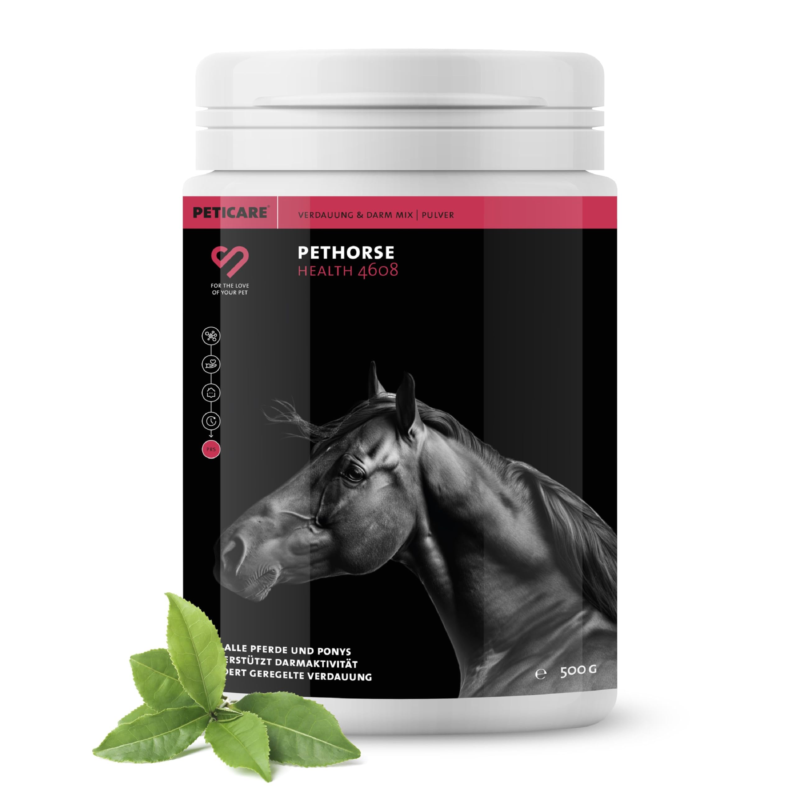 Peticare Poudre Digestive Naturelle pour Chevaux | Soutien Santé Intestinale & Immunitaire, Flore Intestinale | Idéal pour Diarrhée | Ingrédients Végétaux | sans GMO | petHorse Health 4608