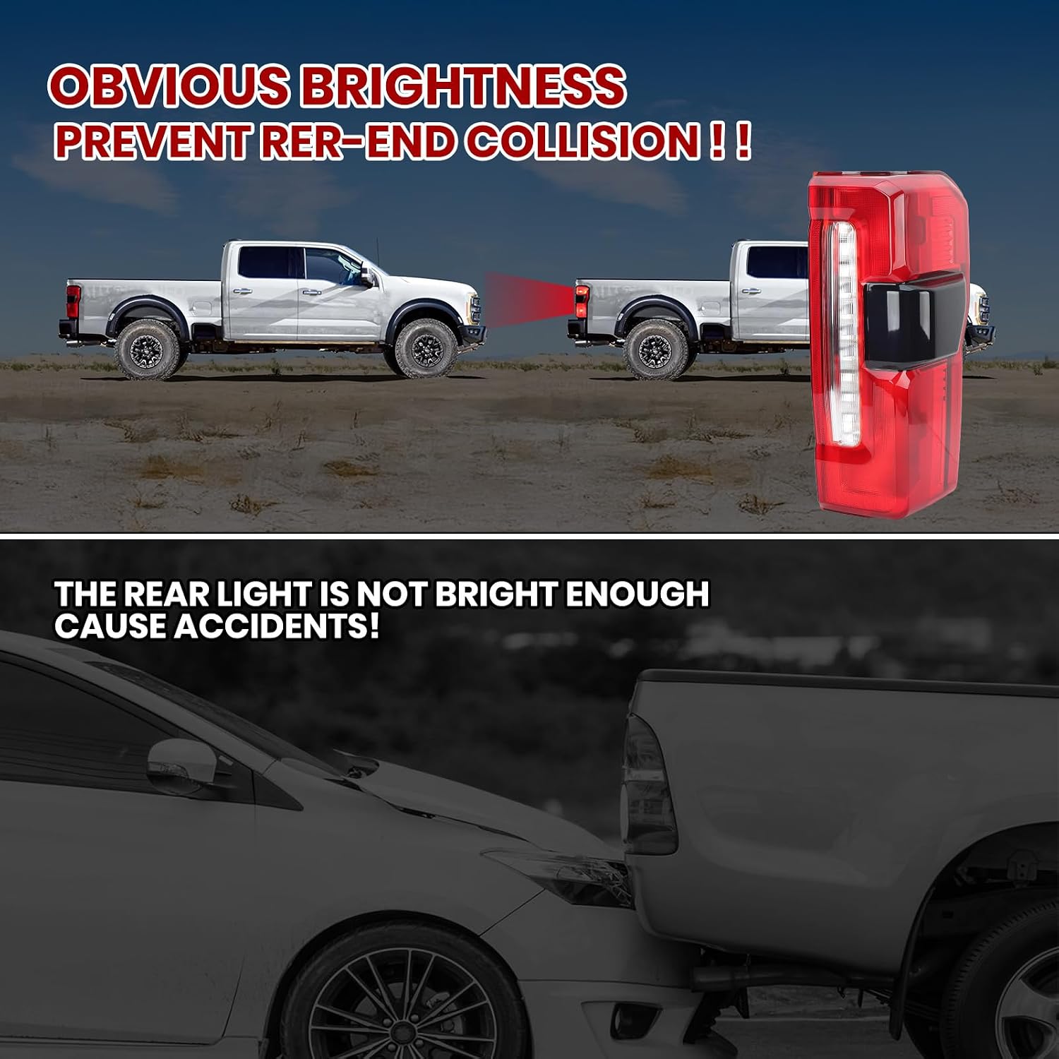 Tail Light W/Blind Spot For Ford F250 F350 F450 Super Duty 2023 2024 LED&Halogen Rear Lamp Replaces FO2801294 PC3Z13404B (Right Passenger Side)