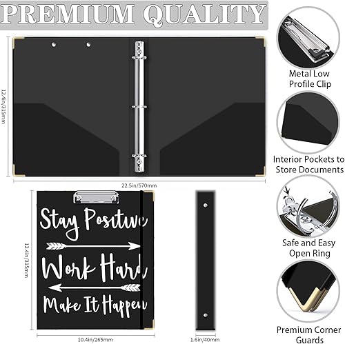 Vista 68 de Lateefah Carpeta de 3 anillas, organizador de carpetas de 1 pulgada para tamaño carta (8.5 x 11 pulgadas) con divisores y bolsillos de 5 pestañas