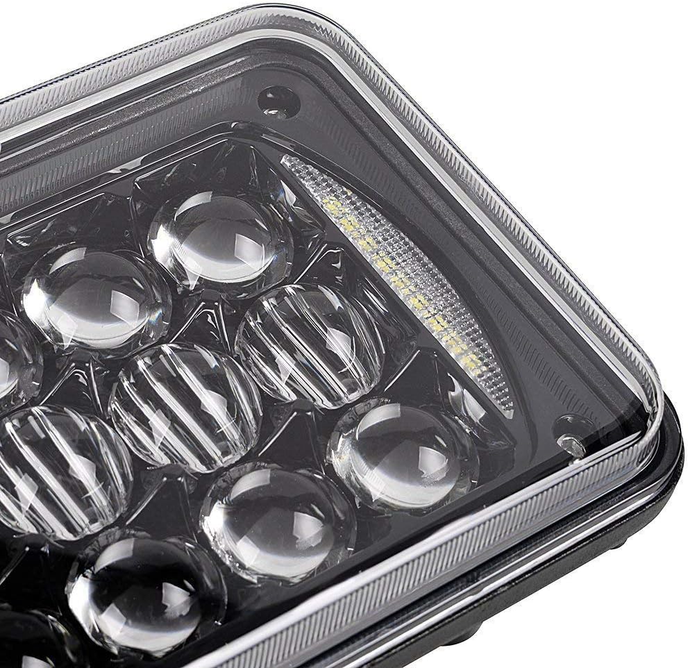 60W 4X6 inch Rectangular LED Headlights for H4651 H4652 H4656 H4666 H6545 Freightliner Kenworth Peterbilt International Volvo Sterling Western Star Mack Headlamp (4Pcs)