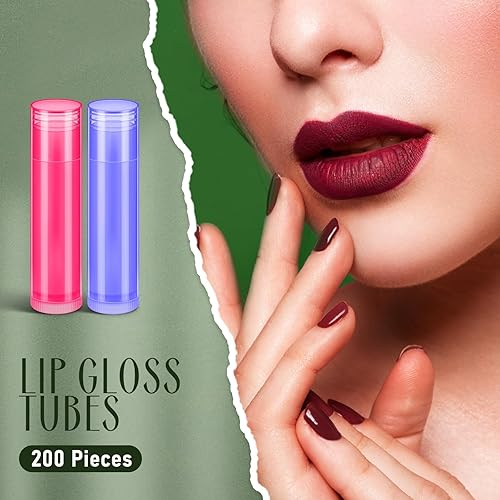 Miniatura 2 de Nuanchu 200 tubos de bálsamo labial, tubos vacíos de brillo de labios a granel para mujeres, 0.186 onzas0.2 fl oz, kit de envases de brillo de