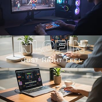 NLOFIN Leverless Controller Arcade Stick Mini Keypad,16Key All-Button Arcade Controller Gamingpad (Black)