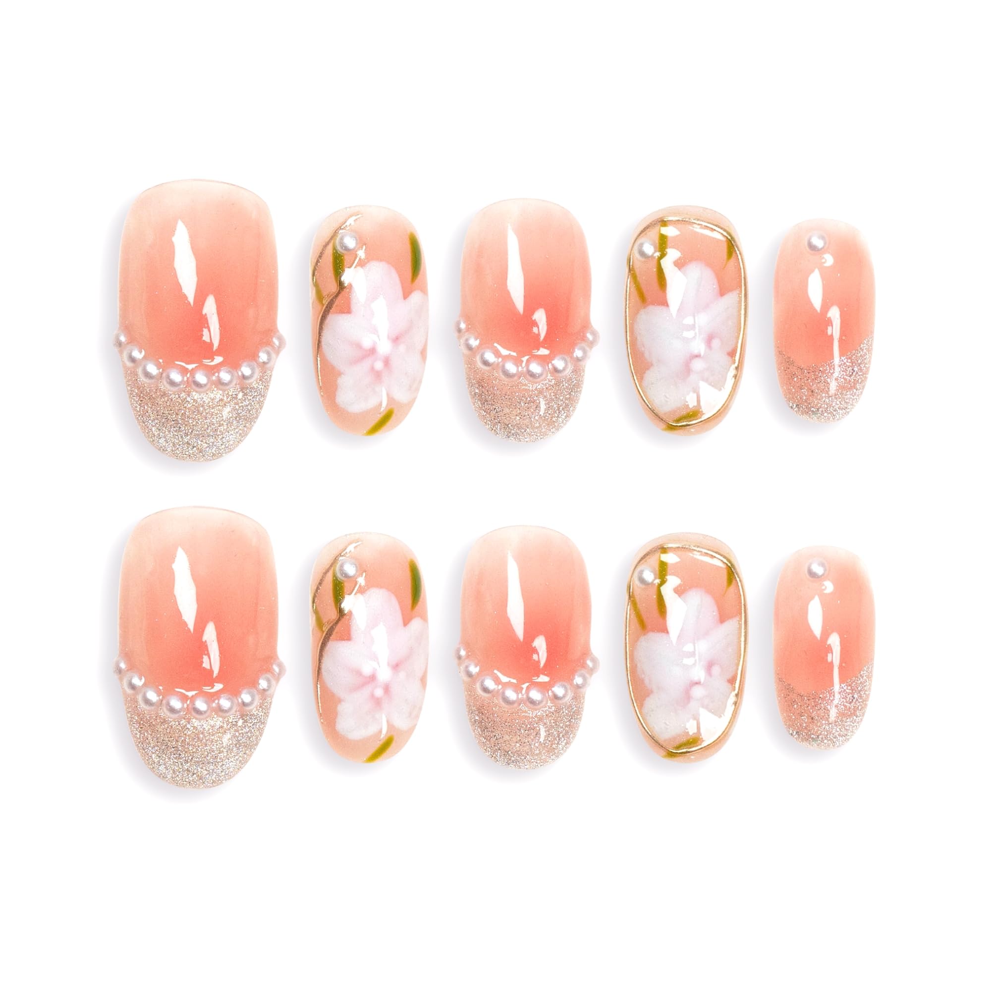Amazon | Sun&Beam Nails 手作り ネイルチップ ミディアム オーバル 