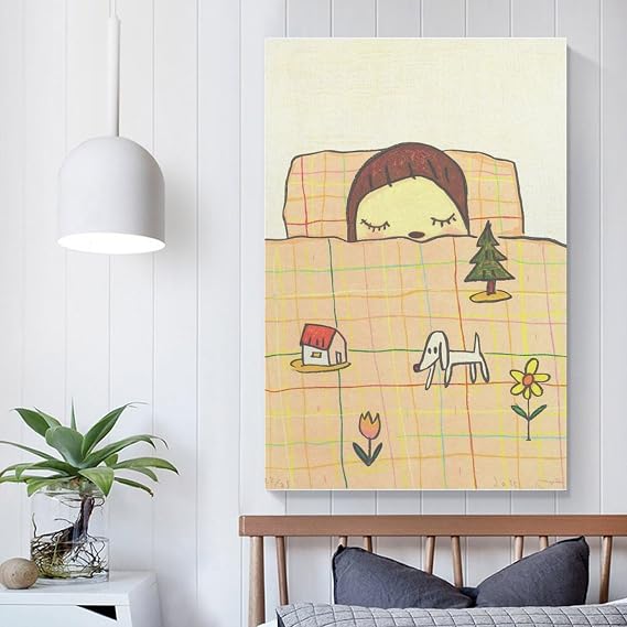 Unique Pop Art Style Oil Painting Cute Character Takashi Murakami Posters Aesthetic Prints Dream Tim Poster Decorative Painting Canvas Wall Art Living Room Posters Bedroom Painting 12x18inch(30x45cm)