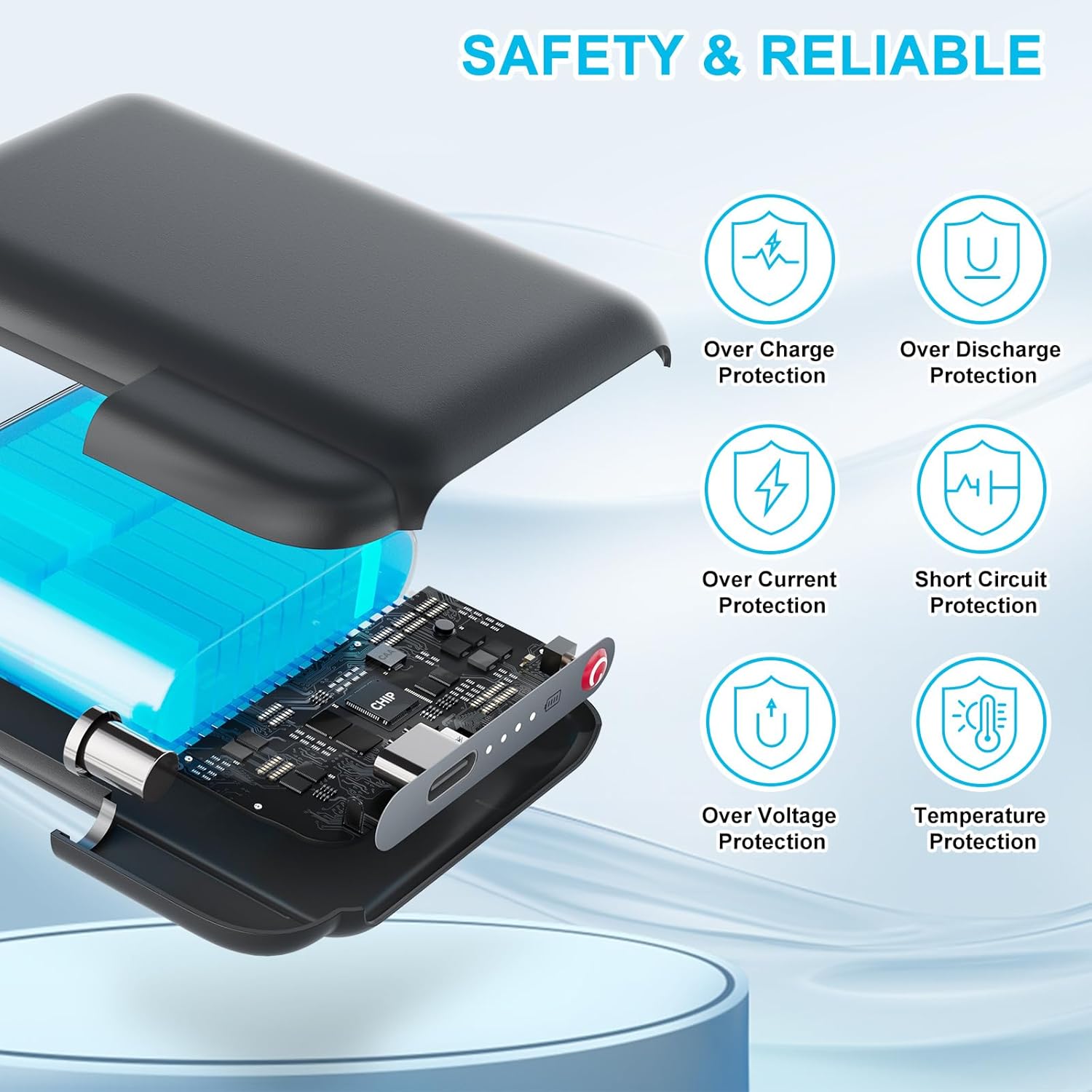 RTDEP 1 Pair Rechargeable Lithium Polymer Battery, 7.4V Replacement Batteries for Heated Socks, Heated Gloves Battery Pack, Heat Slippers Extended Batteries - Image 6