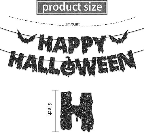 Miniatura 4 de Decoración de oficina de Halloween, con 1 pancarta de Halloween sin bricolaje y 8 decoraciones colgantes de Halloween y espiral, decoraciones de