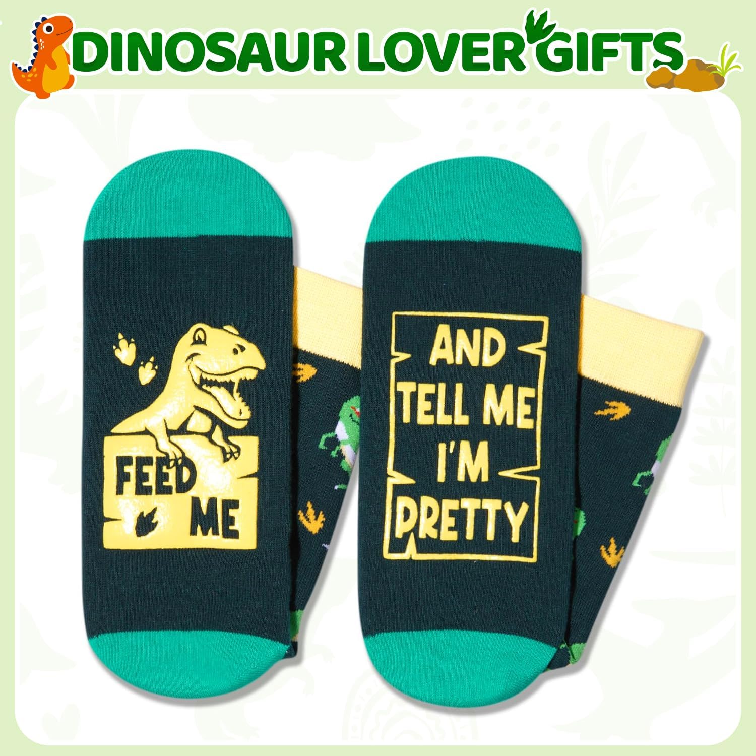 HAPPYPOP Funny Socks for Men Women - Cat Dinosaur Raccoon Gifts, Shark Bear Pig Dragon Socks - Image 3