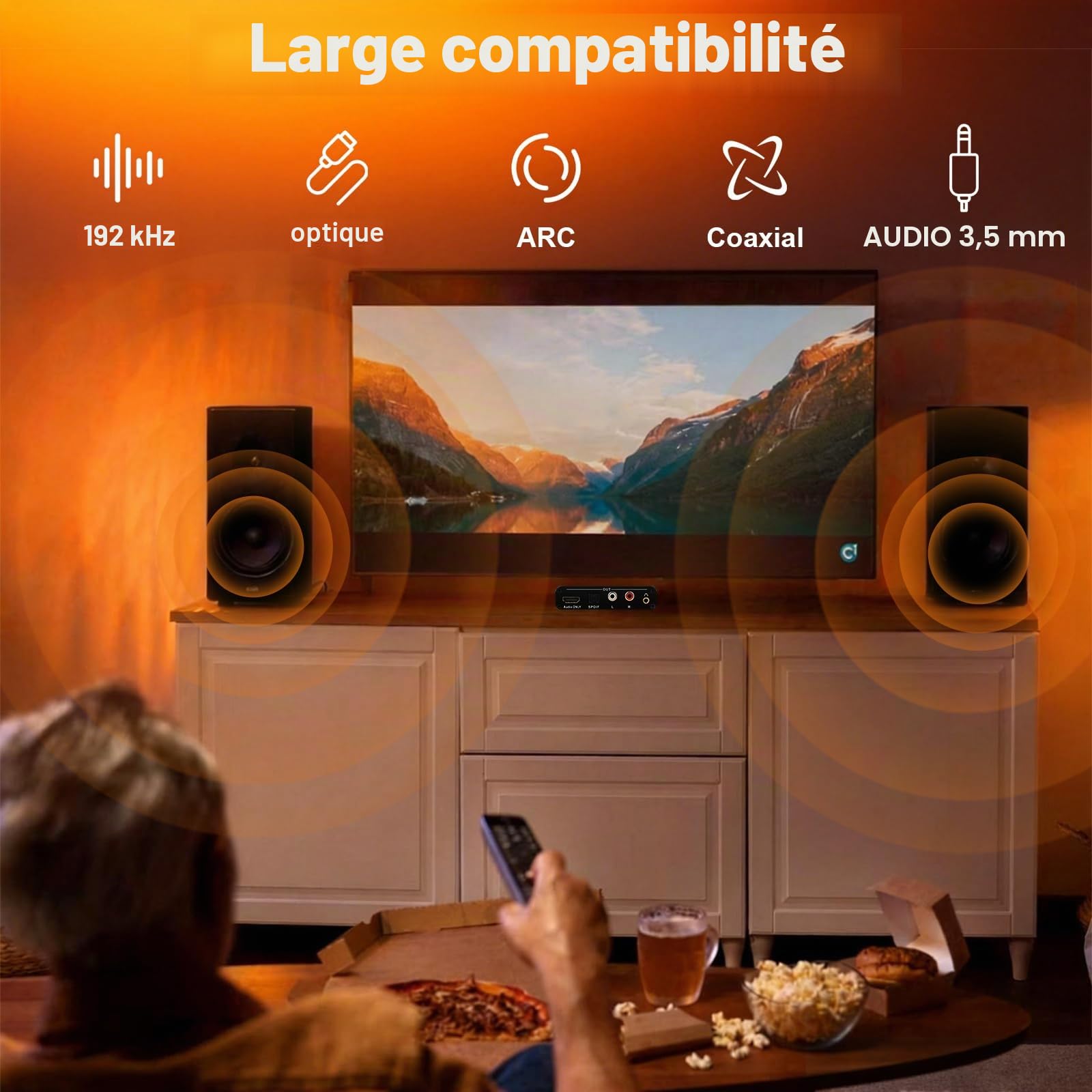 EARC/ARC Extracteur Audio, Convertisseur Numérique-Analogique 192 KHz