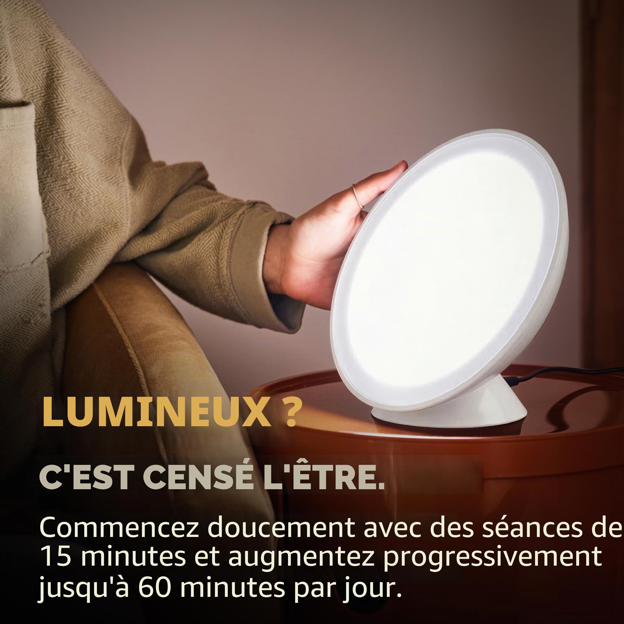 SAD Light Therapy Lampe Lampe de luminothérapie 10000 Lux,Simulation de la Lumière du jour,pour le traitement efficace des troubles affectifs saisonniers, convient à la maison/bureau (green)