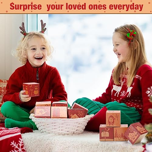 Miniatura 7 de Outus Cajas de calendario de Adviento de Navidad 2026, cajas de números de cartón de 25 días, calendario de cuenta regresiva de Navidad, caja