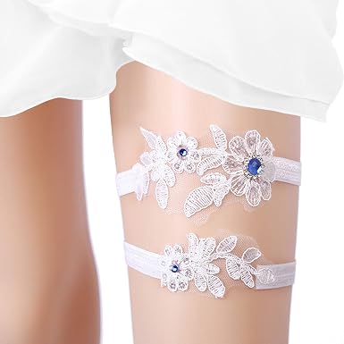 Amazon.com: OURIZE Liguero de boda liguero de encaje conjunto liga para  novia con diamantes de imitación, f, talla única : Ropa, Zapatos y Joyería