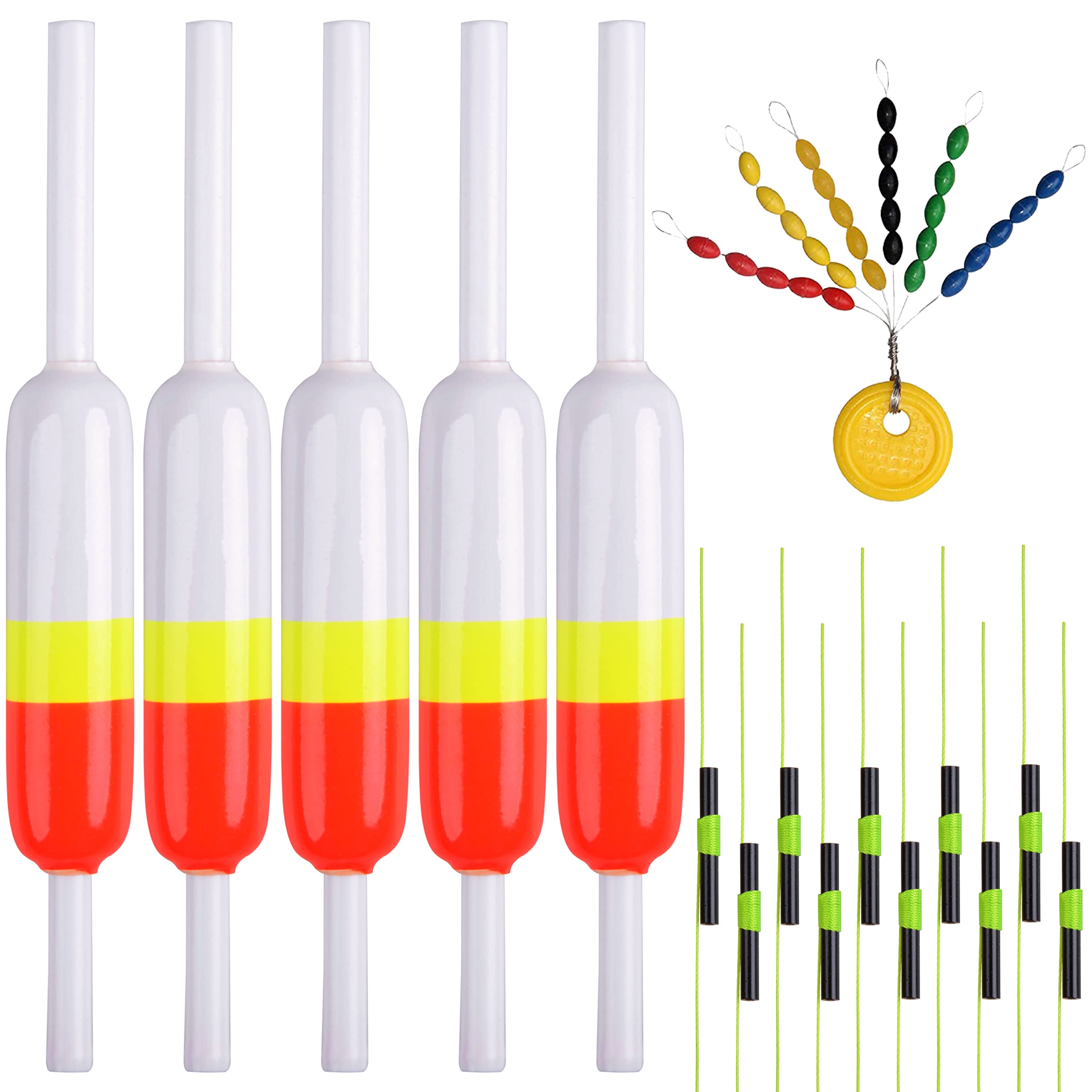 Buy AGOOL Slip Bobbers Fishing Rigs Wood Slip Bobbers Slip Bobber Stop Knots Rubber Fishing