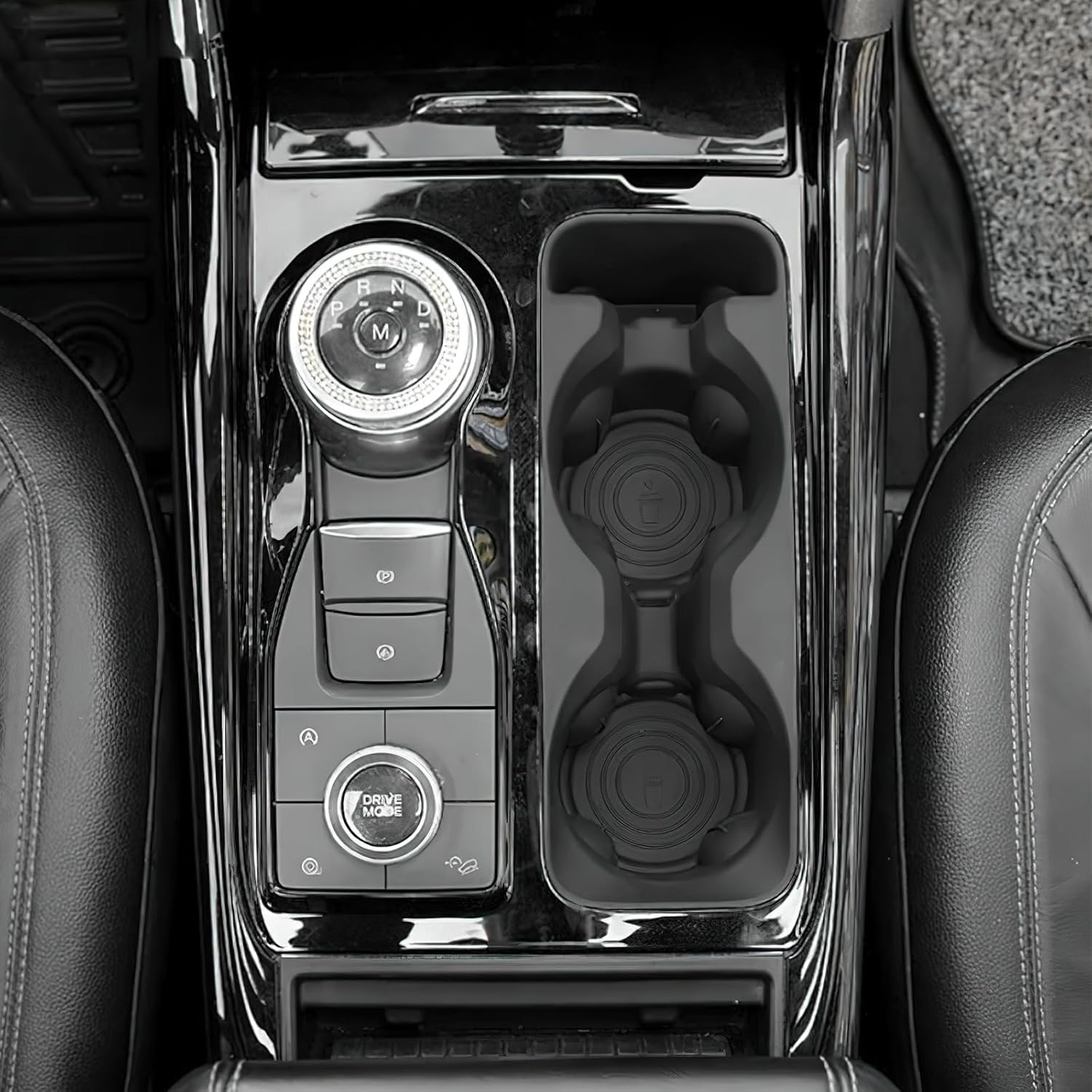 for 2020-2024 Ford Explorer Cup Holder Inserts Silicone Non-Slip Center Control Cup Holder Protector Organizer Interior Storage Accessories