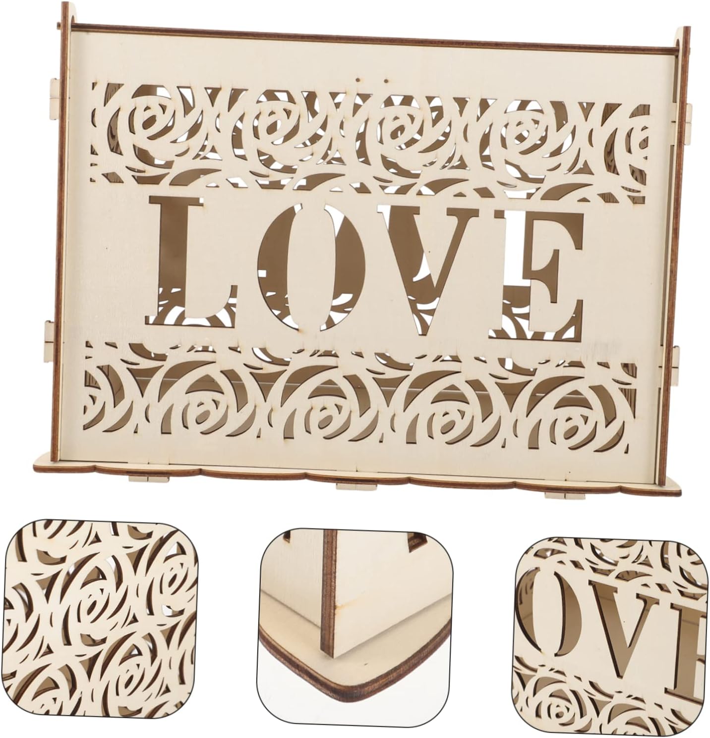 Chic Wedding Cards Box Wooden Party Card Case Envelope Storage Diy Hollow Out Money Box
