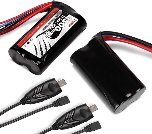 Miniatura 3 de hosim 2pcs 7.4V 1500mAh 15C Conector en T Batería recargable de iones de litio y 2pcs carga rápida USB cargador, Safe &, mejor para RC Evader BX