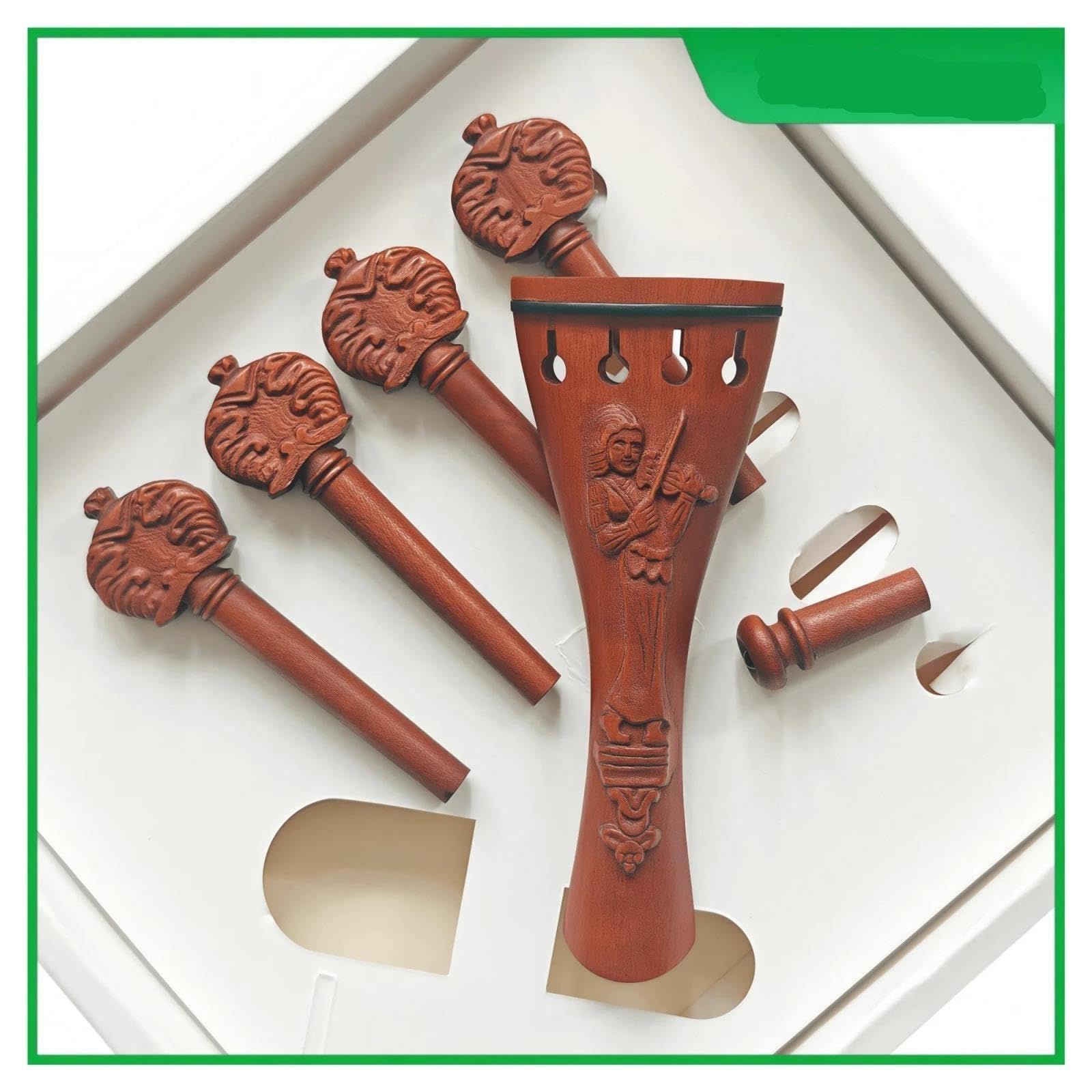 Juego Piezas Violín 4/4 Madera Jujube Tallada Cordal Mentonera Clavijas