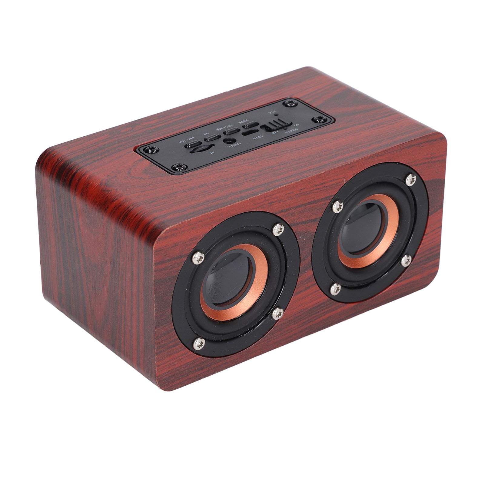 Altoparlante Altoparlanti portatili rossi Doppi altoparlanti Chiamata vocale Ricarica USB Altoparlante in legno Subwoofer