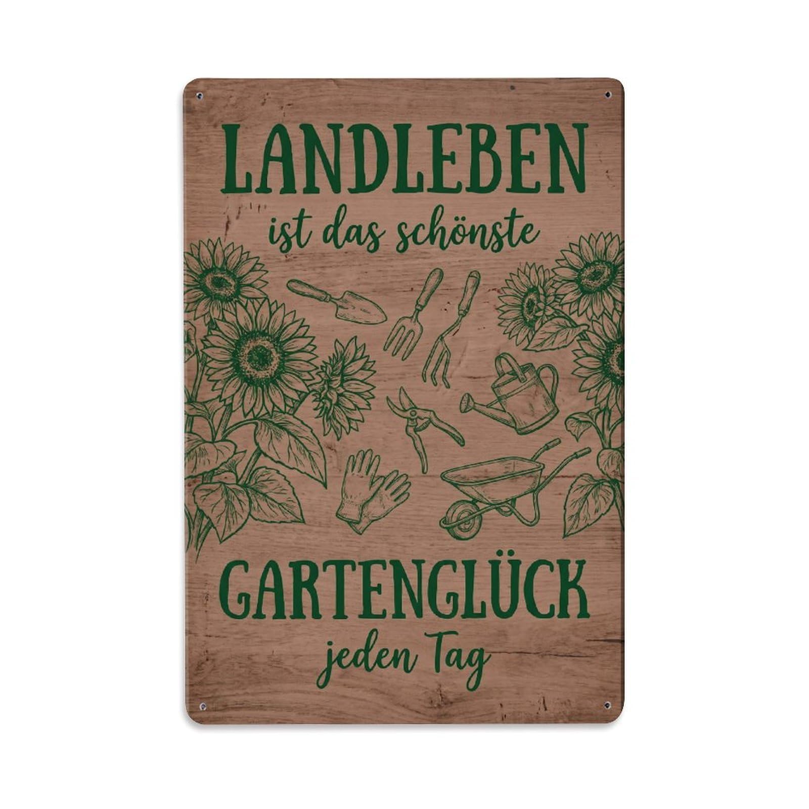 Vintage Funny Garden Country Life Rustic Gate Terrace Metal Tin Sign