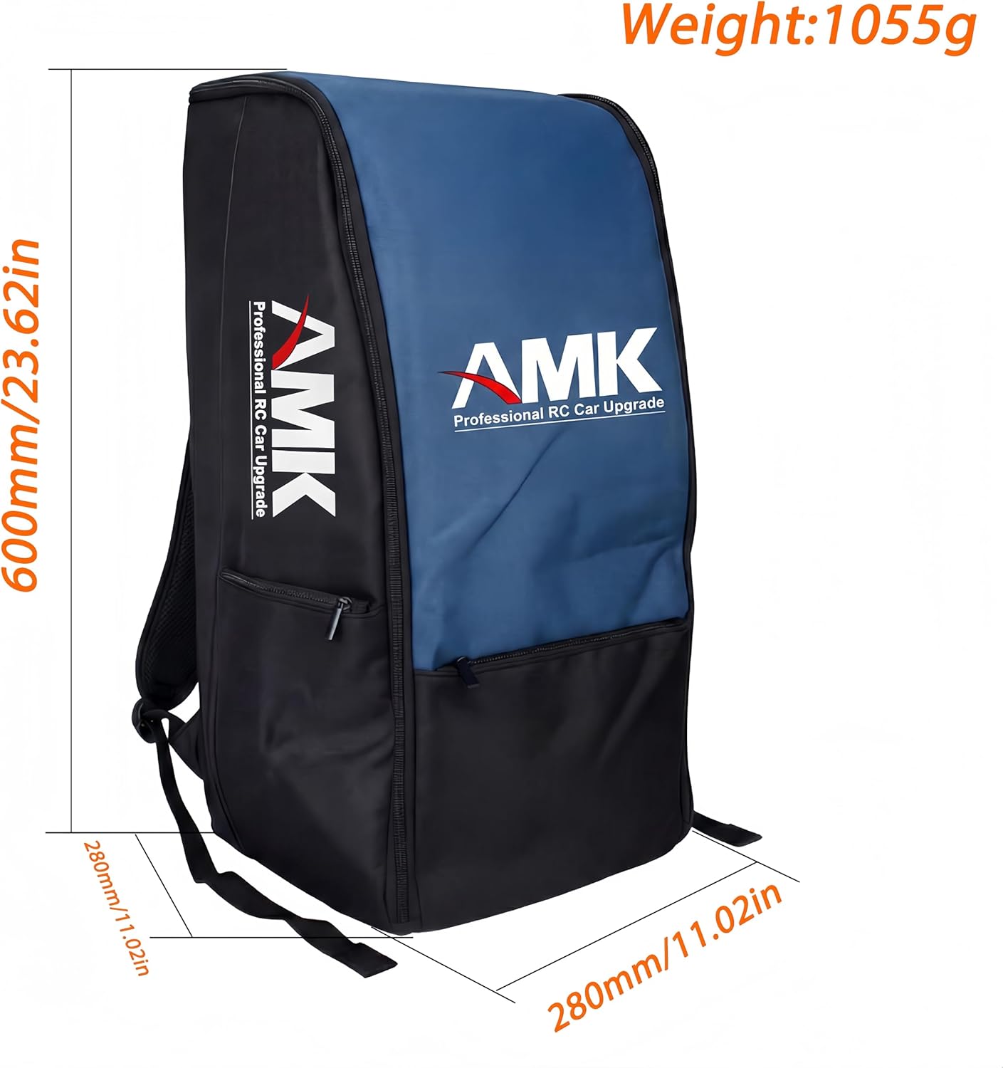 AMK RC Car Backpack, Waterproof RC Car Bag Large Capacity RC Car Storage Bag for 1/8 & 1/10 RC Crawler, Padded Carrying Case with Straps & Multi Pockets for TRX4 TRX6 Axial SCX10 Capra D90 TF2 CC01
