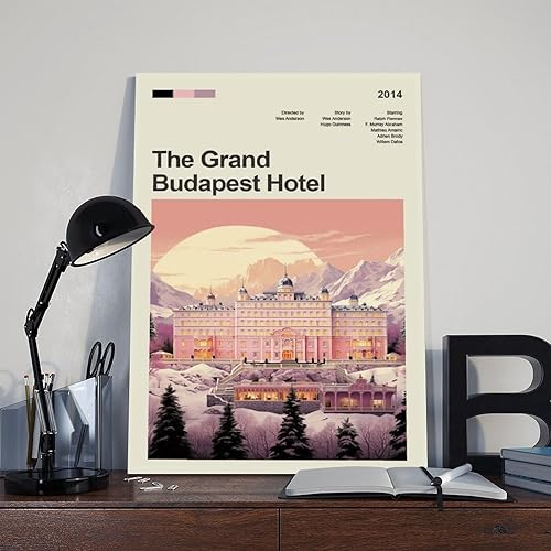 Miniatura 8 de LIXIH Póster de película de hotel The Grand Budapest, póster de lienzo con impresión de película retro, decoración de habitación, sin marco, 12 x 18